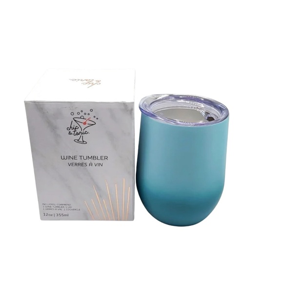 New in Box Chic & Tonic Wine Tumbler Insulated with Lid for Straw Blue Coral - Picture 1 of 4